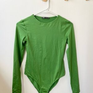 Zara Vibrant Green Long Sleeve Bodysuit